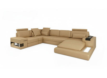 Narożnikowa kanapa Kształt U Sofa Żywy krajobraz Podkładka Funkcja łóżka Design Modern New