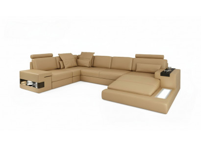 Narożnikowa kanapa Kształt U Sofa Żywy krajobraz Podkładka Funkcja łóżka Design Modern New