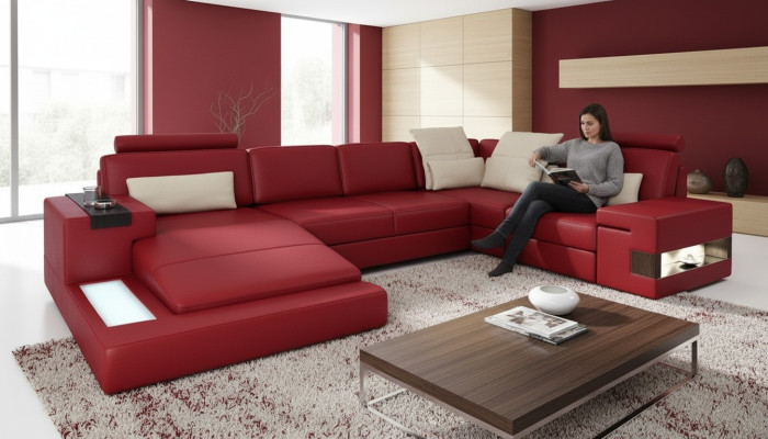 Żywy krajobraz Narożnikowa kanapa Kształt U Couch Siedziba Podkładka Sofa Nowoczesna Sofa Nowość