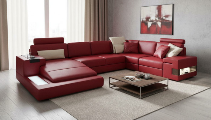 Żywy krajobraz Narożnikowa kanapa Kształt U Couch Siedziba Podkładka Sofa Nowoczesna Sofa Nowość