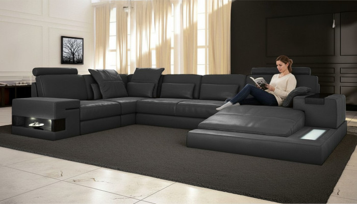 Narożnikowa kanapa Kształt U Couch Design Podkładka Włókienniczy New Żywy krajobrazu funkcja łóżka Materiał