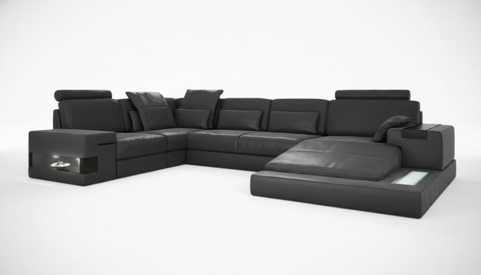 Narożnikowa kanapa Kształt U Couch Design Podkładka Włókienniczy New Żywy krajobrazu funkcja łóżka Materiał