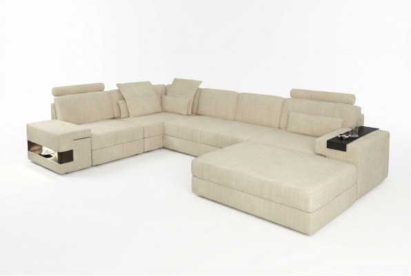 Sofa tekstylna Sofa w kształcie litery L Meble do salonu Narożnik Design Nowoczesny zestaw 2-częściowy w stylu Soft