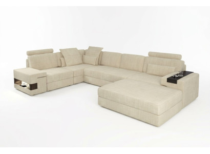 Sofa tekstylna Sofa w kształcie litery L Meble do salonu Narożnik Design Nowoczesny zestaw 2-częściowy w stylu Soft