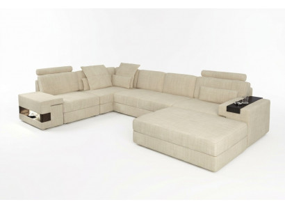 Sofa tekstylna Sofa w kształcie litery L Meble do salonu Narożnik Design Nowoczesny zestaw 2-częściowy w stylu Soft