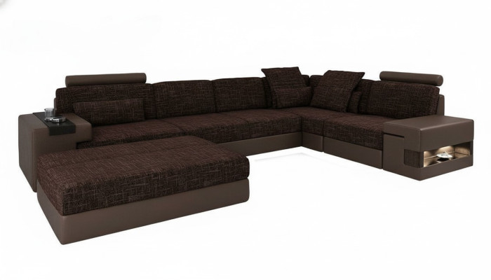 Podkładka Zestaw do Salonu w kształcie litery L Nowoczesna designerska sofa Narożnik z Stołek Meble