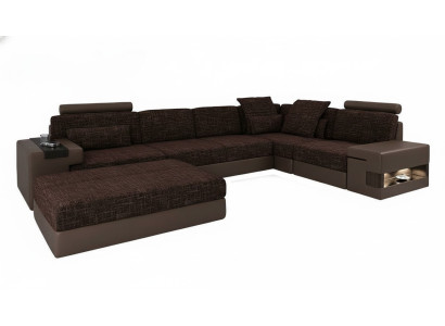 Podkładka Zestaw do Salonu w kształcie litery L Nowoczesna designerska sofa Narożnik z Stołek Meble