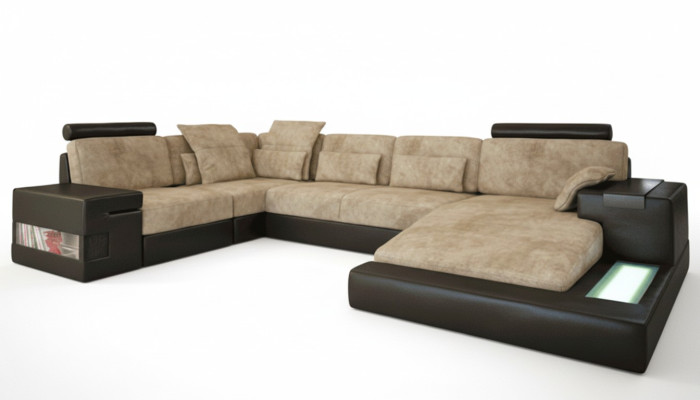 Narożnikowa kanapa Big Żywy krajobraz Sofa Podkładka Siedziba Skóra U Shape Living Room Nowość