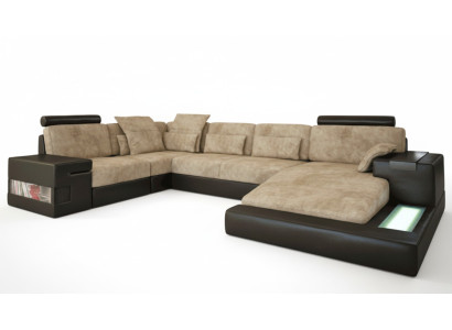 Narożnikowa kanapa Big Żywy krajobraz Sofa Podkładka Siedziba Skóra U Shape Living Room Nowość