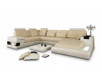 Narożnikowa kanapa Sofa Kształt U Sofa skórzana Sofa Żywy krajobraz Design Modern Sofa