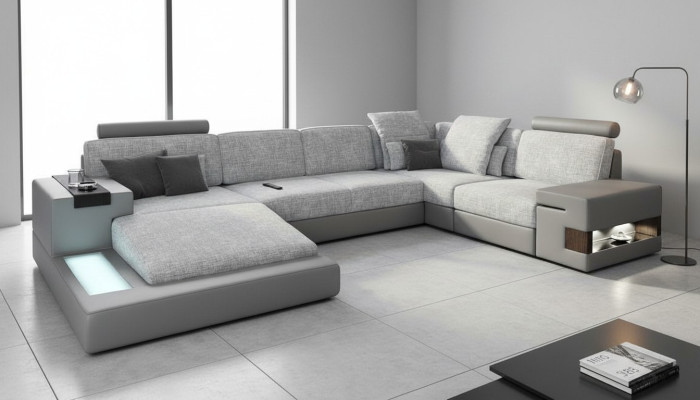 Kształt U Meble Sofa Funkcje Podkładki Włókienniczej Moden Design Narożnikowa kanapa Nowa Sofa