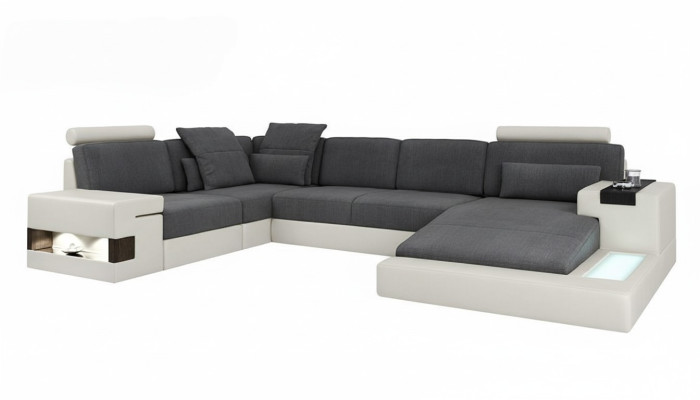 Narożnik Narożnikowa kanapa Kształt U Żywy krajobraz Sofa Couch Podkładka Materiał Sofy Skóra Nowość