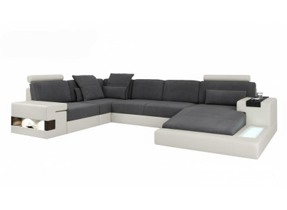 Narożnik Narożnikowa kanapa Kształt U Żywy krajobraz Sofa Couch Podkładka Materiał Sofy Skóra Nowość