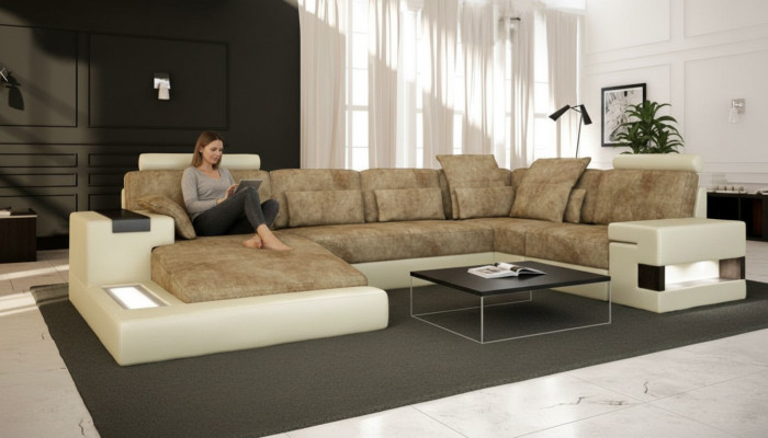 Żywy krajobraz Sofa Couch Podkładka Vintage Sofy Narożnik Narożnikowa kanapa Kształt U Nowość