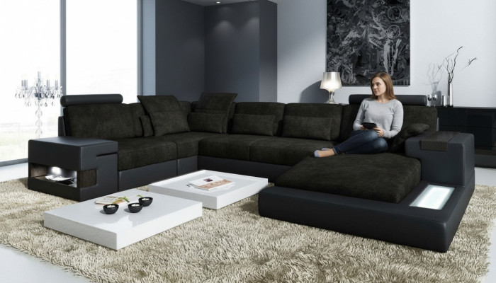 Design Sofa Narożne sofy U Shape Nowoczesna Podkładka Meble do Salonu Meble Narożnikowa kanapa Sofa Tekstylna
