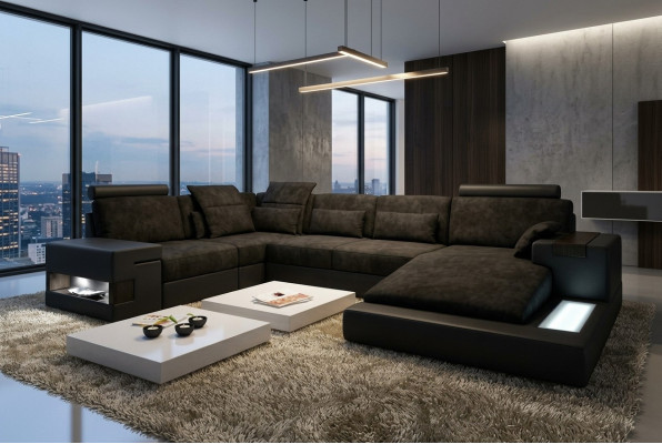 Design Sofa Narożne sofy U Shape Nowoczesna Podkładka Meble do Salonu Meble Narożnikowa kanapa Sofa Tekstylna