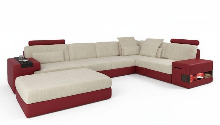 Żywy krajobraz U Form Narożnik Sofa Podkładka Kanapa Narożnik Skóra Sofa Kanapy Meble Nowe