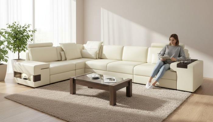 Meble tapicerowane Sofa Duża Sofa Sofa Włókienniczy Meble Sofa Rozkładana Sofa Salonowa Sofa w Kształcie L
