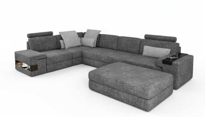 Salon w kształcie litery L nowoczesny elegancki design kanapa Narożnikowa kanapa Stołek Meble tapicerowane NOWOŚĆ