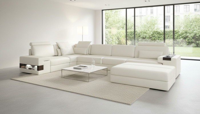 Designerska Sofa Podkładka Kanapa Narożnikowa kanapa z Stołek Ustawić Żywy krajobraz w kształcie litery L