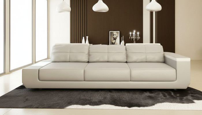 Sofa 3-osobowa sofy luksusowa sztuczna skóra kanapy duża Podkładka designerskie Meble trzyosobowe