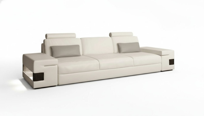 Nowoczesna luksusowa designerska sofa 3 miejsce do siedzenia Meble Podkładka włókiennicza Białe kanapy xxl duże