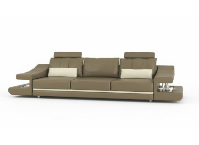 Nowoczesna Designerska Luksusowa Sofa 3 miejsce do siedzenia Meble Podkładka Skóra Brązowe Duże Sofy Kanapy