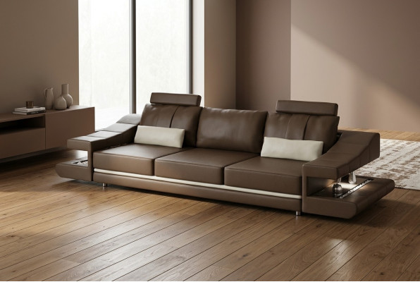 Nowoczesna luksusowa designerska sofa 3 miejsce do siedzenia Meble Podkładka Włókienniczy Brązowe kanapy Narożnik