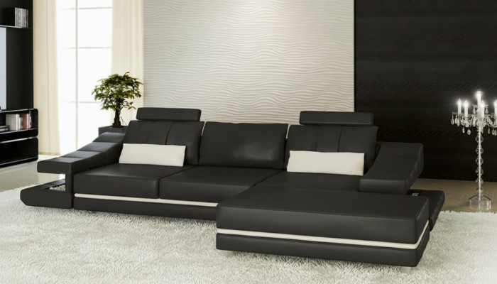 Nowoczesna luksusowa elegancka sofa Skóra 3 miejsce siedzące Stołek salon gabinet NOWOŚĆ art