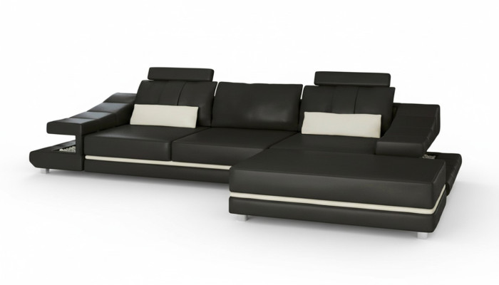 Nowoczesna luksusowa elegancka sofa Skóra 3 miejsce siedzące Stołek salon gabinet NOWOŚĆ art