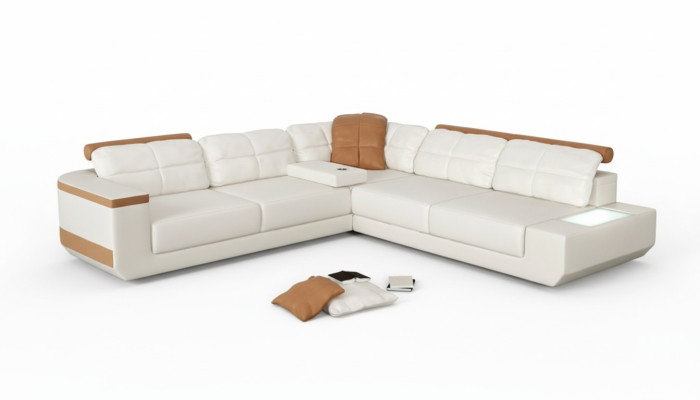 Design Nowoczesna Sofa L-Shape XXL Kanapa Narożnikowa kanapa Skóra Żywy krajobraz