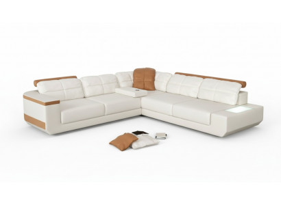 Design Nowoczesna Sofa L-Shape XXL Kanapa Narożnikowa kanapa Skóra Żywy krajobraz