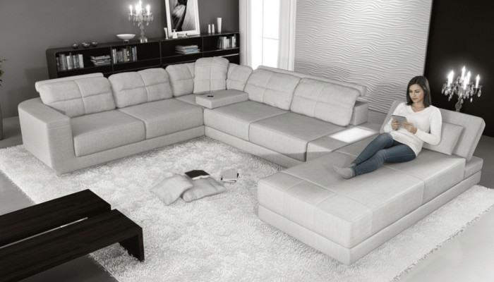 Narożnik Sofa Kanapa Podkładka Narożnik Skóra Sofa Kanapa Meble Nowy Żywy krajobraz U kształt