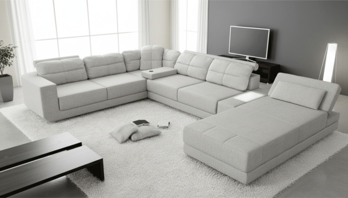 Narożnik Sofa Kanapa Podkładka Narożnik Skóra Sofa Kanapa Meble Nowy Żywy krajobraz U kształt