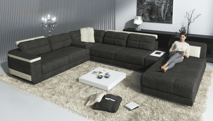 Projektant Kształt U Narożnikowa kanapa XXL Żywy krajobraz Sofa Couch Podkładka Sofa Narożnik Nowość