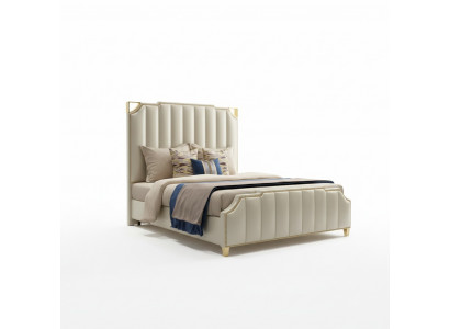 Designerskie łóżko 180x200cm Dubai Double Hotel Drewno Sypialnia Luxury