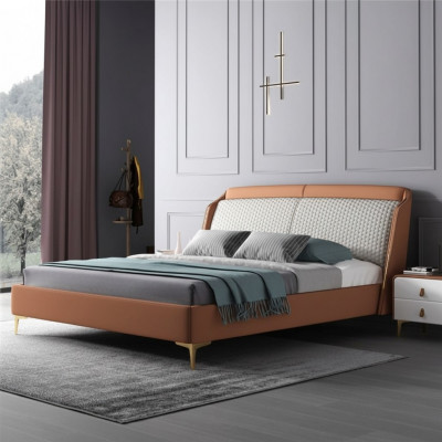 Łóżko Podkładka Design Luxury Double Hotel Marriage Sleep Pokój Skóra 180x200cm