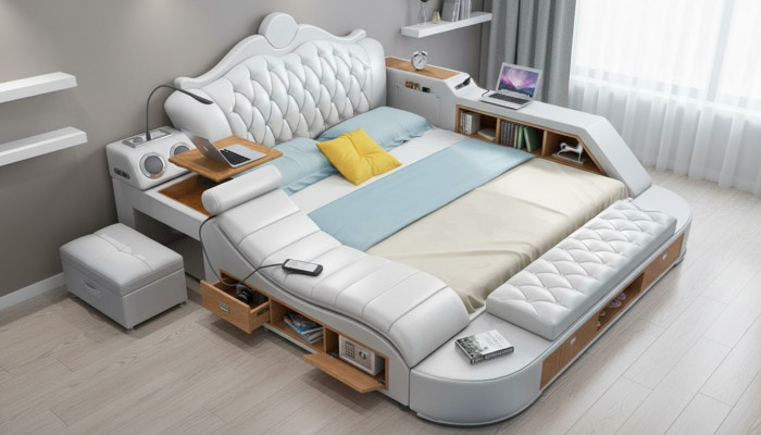 Chesterfield podwójne luksusowe łóżko Podkładka łóżka 180x200 wielofunkcyjne