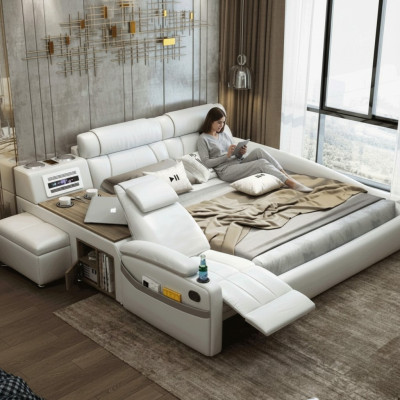 Design Łóżko XXL Duże łóżko Skóra Hotelowa Podkładka 180x200cm wielofunkcyjna