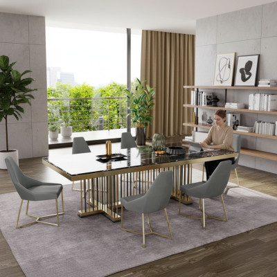 Meble Tabela stoły jadalnia Design Kuchnia Luksusowy Nowoczesny Marmurowy Stół obiadowy 90x160