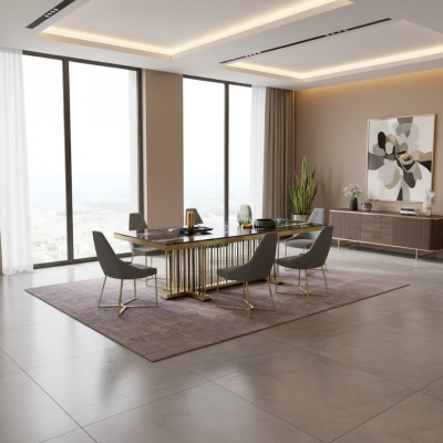 Meble Tabela stoły jadalnia Design Kuchnia Luksusowy Nowoczesny Marmurowy Stół obiadowy 90x160