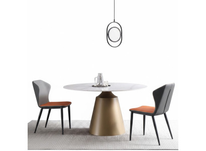 Luksusowe stoły Stół obiadowy Meble Kolumna Tabela Marmur Style Stoły do ​​jadalni Metal Stal nierdzewna