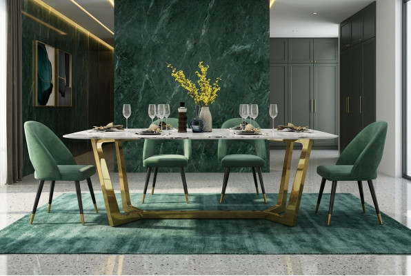 Stal nierdzewna Tabela Luxury stoły Nowoczesne jadalnia Meble Stoły do ​​jadalni 140x80cm Metal