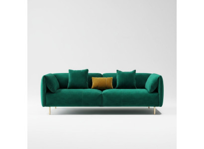 Sofa 2 miejsce do siedzenia Velvet dwuosobowa Relaks Aksamit Drewno Club Siedziba Design Couch Lounge