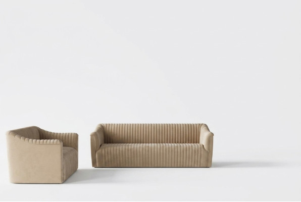 Aksamit Sofa 2 miejsce siedzące Żywy krajobraz Relaks Solidne drewno Siedziba Design Couch Lounge