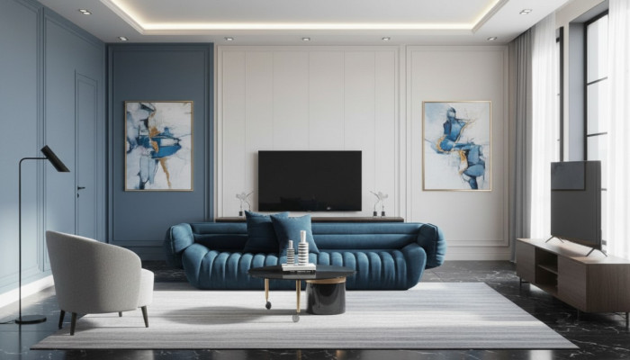 Aksamit Sofa 2 miejsce siedzące Żywy krajobraz Solidne drewno Relaks Siedziba Design Couch Lounge