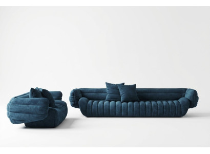 Aksamit Sofa 2 miejsce siedzące Żywy krajobraz Solidne drewno Relaks Siedziba Design Couch Lounge