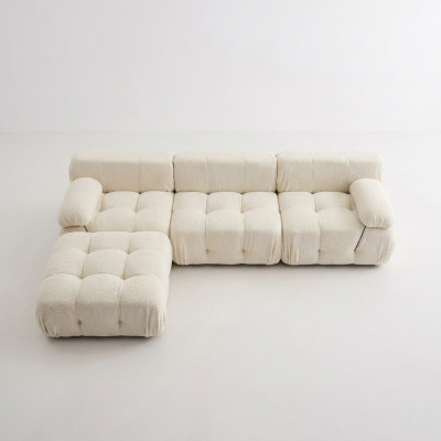 Narożnikowa kanapa L-form Żywy krajobraz Relaks Siedziba Design Couch Lounge Narożnik Modern Włókienniczy