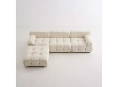 Narożnikowa kanapa L-form Żywy krajobraz Relaks Siedziba Design Couch Lounge Narożnik Modern Włókienniczy