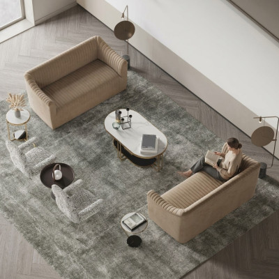 Zestaw sofowy 2+2 miejsce do siedzenia Żywy krajobraz Sofy Sofa Siedziba Design Couch Lounge Meble